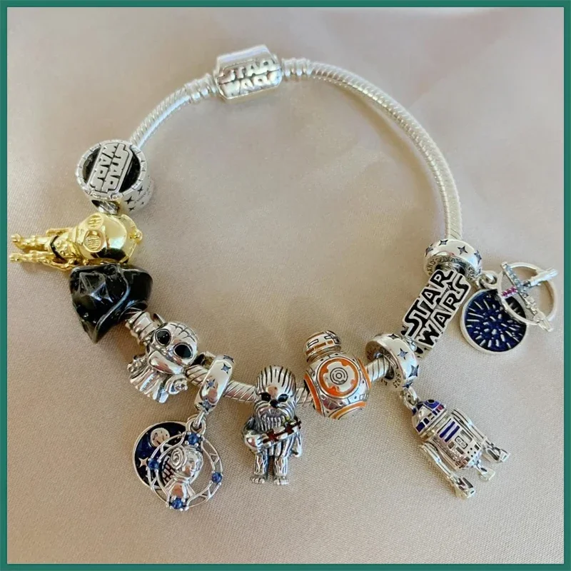 Фото MINISO925 Стерлинговое Серебро военные шармы бусины подходят Pandora оригинальные браслеты для женщин 925 Серебро DIY ювелирные изделия подарок №2