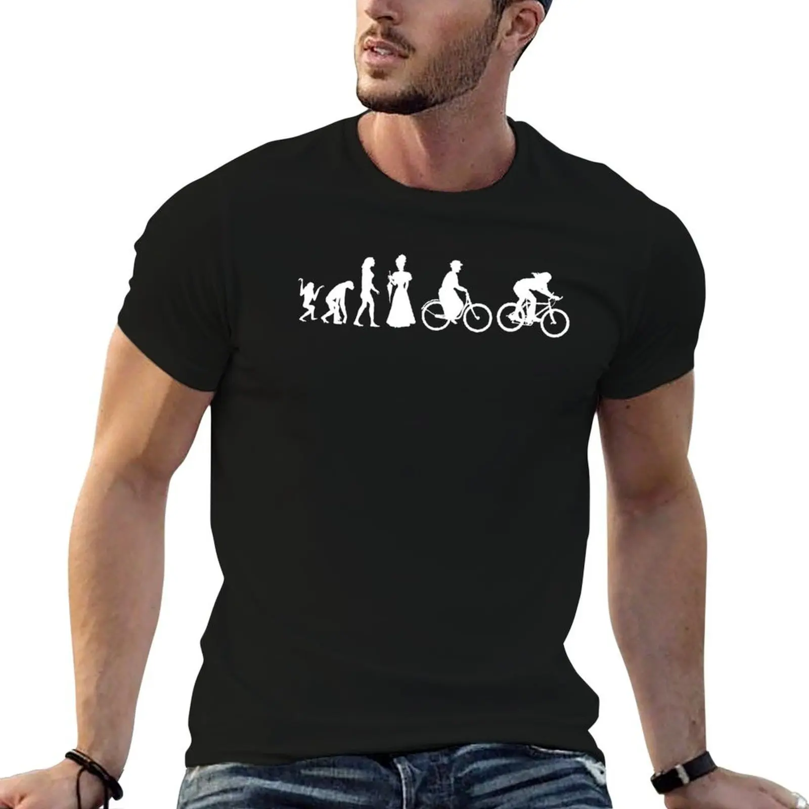 Женская велосипедная футболка Evolution of Cycling, хлопковая футболка, 100% футболка, мужская повседневная футболка