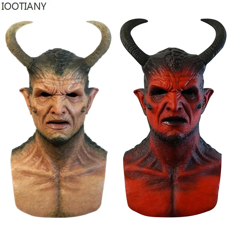 Косплей Белиал Маска Демона IKARI THE DEMON Маска с рогами Дьявол Латексный Косплей Костюм Реквизит Маски Хэллоуин Необычные Платья Новый