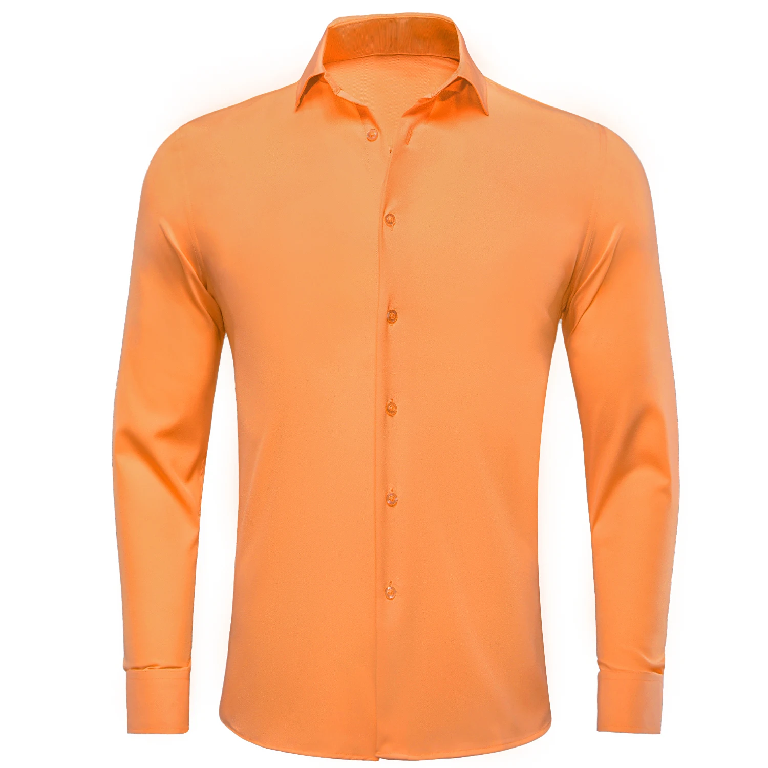 Фото Hi-Tie Orange Gream белые мужские рубашки с длинным рукавом, повседневная однотонная чистая рубашка, блузка для мужчин, свадебный подарок, вечеринка, офисная работа №5