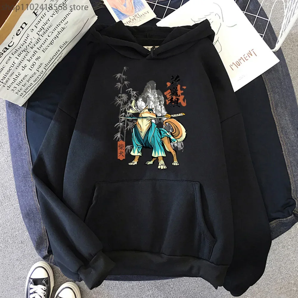 Толстовки с капюшоном Ramen Shiba, женские толстовки Kawaii Samurai Dog Shinsengumi Shibas, мужская одежда, флисовые пуловеры, унисекс, K Pop, одежда