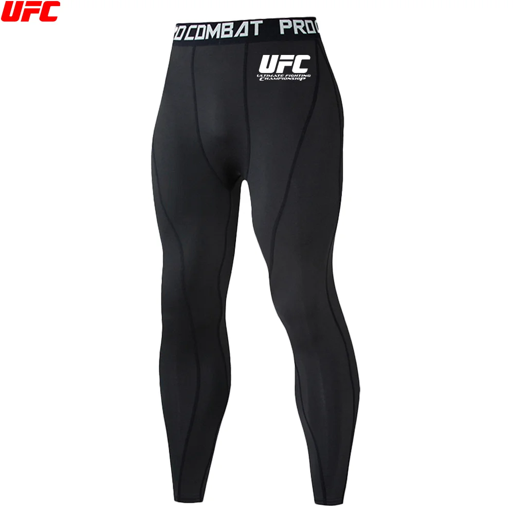 Фото Колготки для бега UFC, мужские шорты, спортивные леггинсы, компрессионные брюки для бега, фитнеса, тренажерного зала, длинные брюки, узкие шорты для йоги, тонкие летние №5