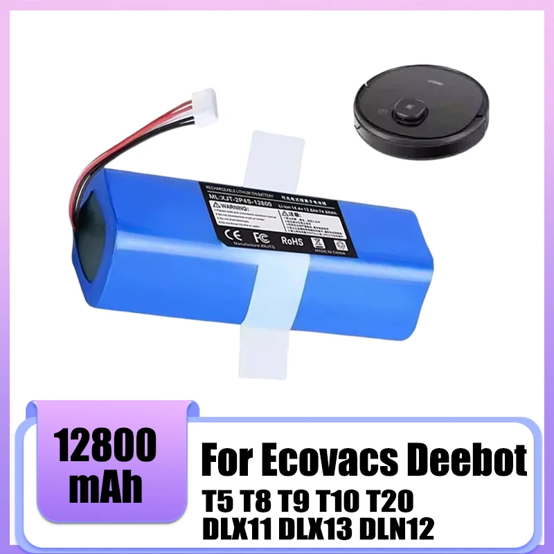 Замена аккумулятора 12800 мАч для ecovacs T5 T8 T9 T10 T20 DLX11 DLX13 DLN12 X1 X1omni Deebot Ozmo, аккумулятор для подметального робота