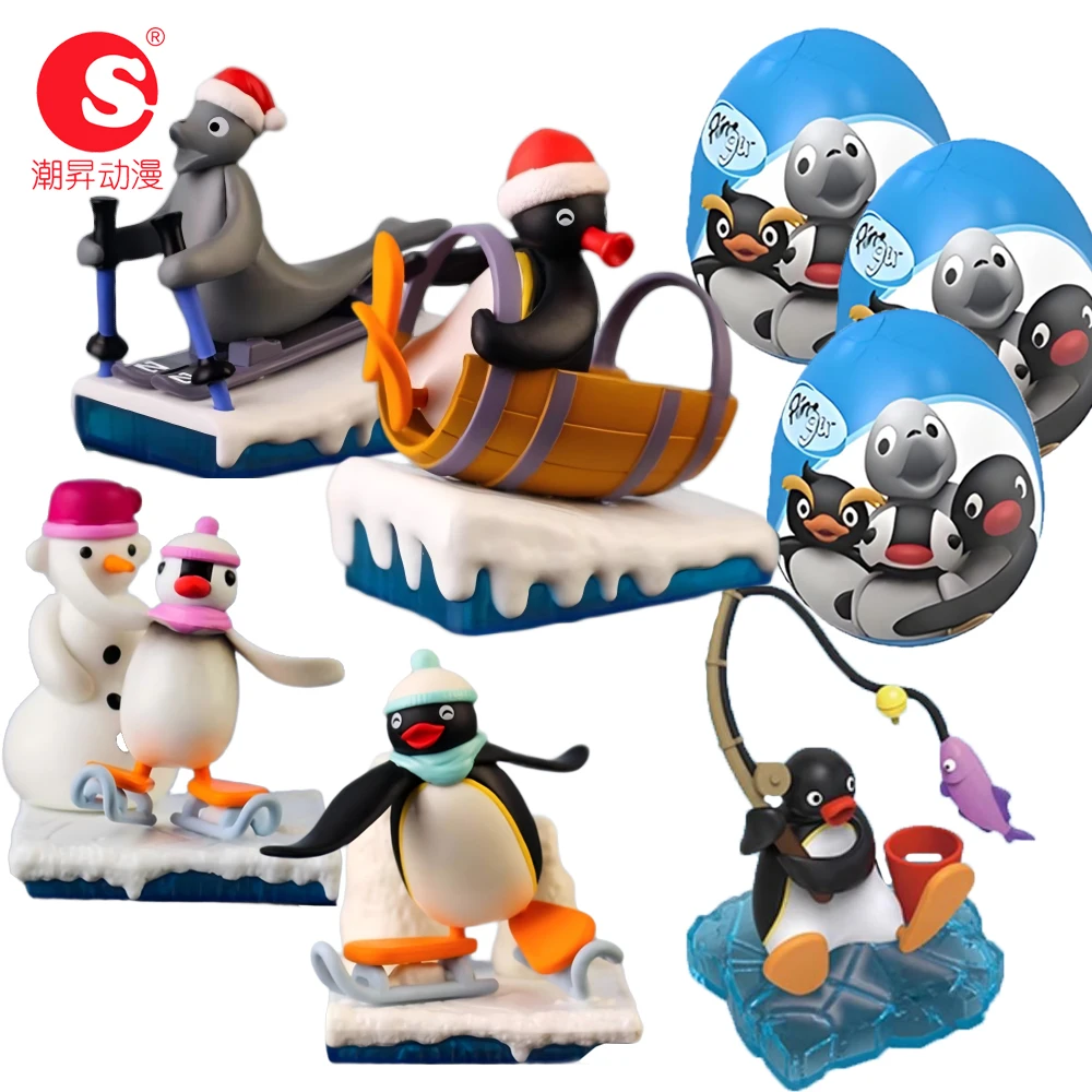 Подлинная забавная сцена Pingu Gashapon, слепая коробка, уникальные и декоративные модные игрушки, очаровательные куклы-пингвины, милый декор, подарок для детей