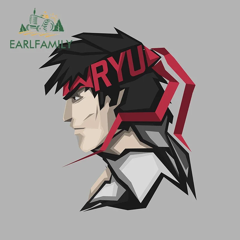 EARLFAMILY 13 см X 11,1 см Ryu аркадная игра персонаж голова автомобиля наклейки индивидуальная водонепроницаемая наклейка багажник мотоцикл Стайлинг автомобиля