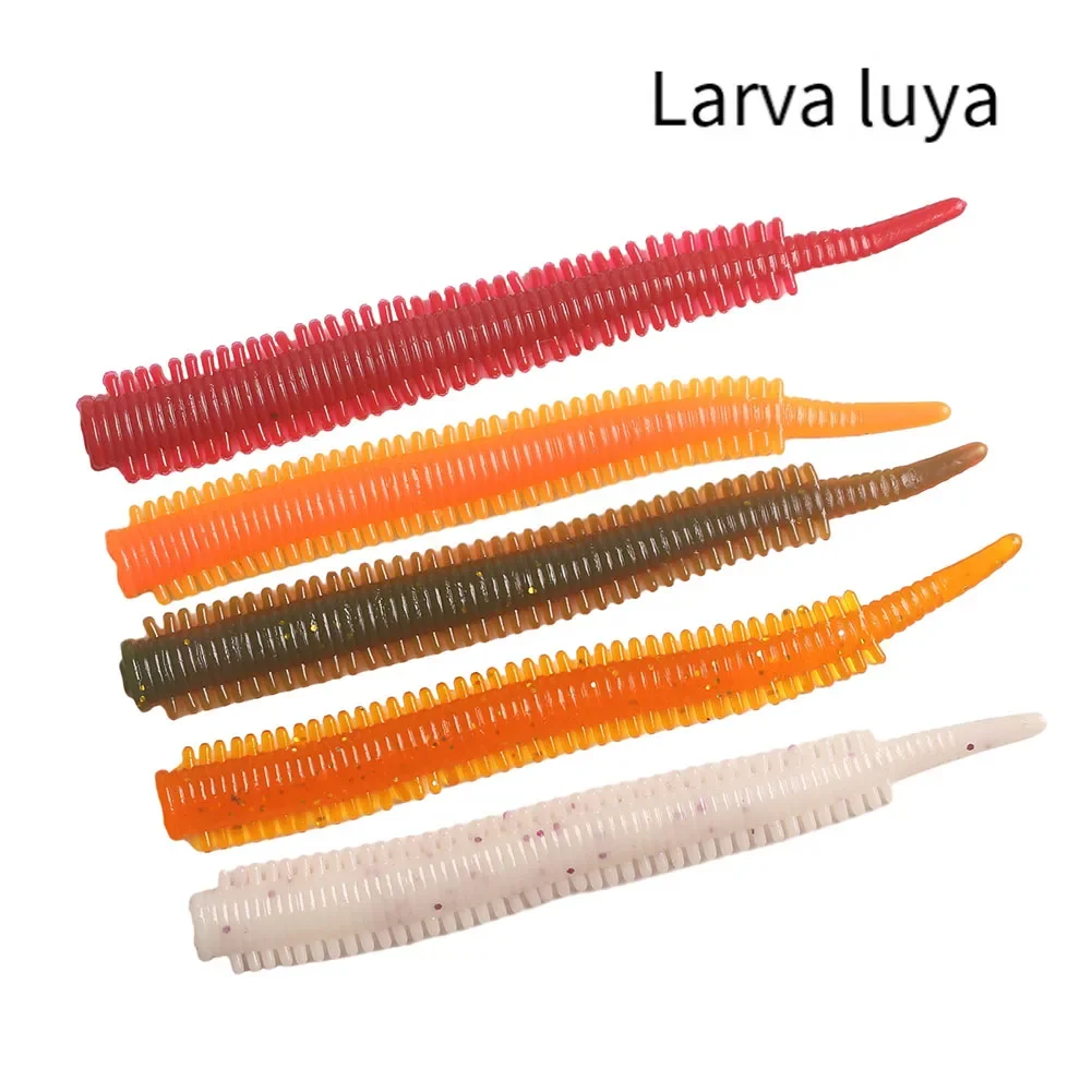 10 шт. Luya Sandworm 8 см красный червь лапша червь плавающая водная игла хвост объект мягкая приманка морская рыбалка ложная приманка