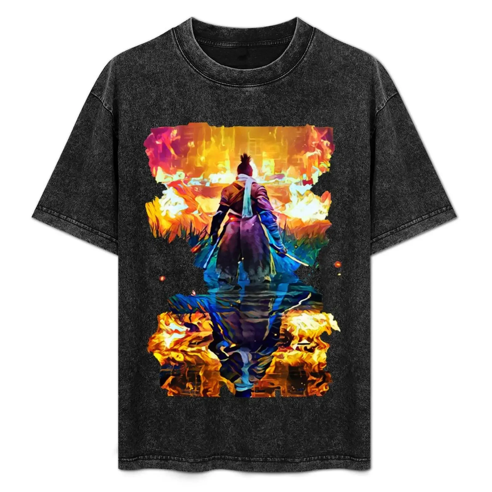 Футболка Master Fire Sekiro, милая одежда, футболки с рисунком для баскетбола, мужские хлопковые футболки большого размера