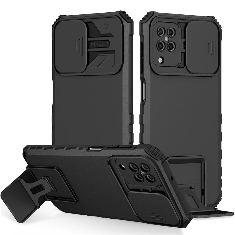 Защитный чехол для Samsung Galaxy A12, задняя крышка с подставкой для телефона Samsung A12 A 12 a12