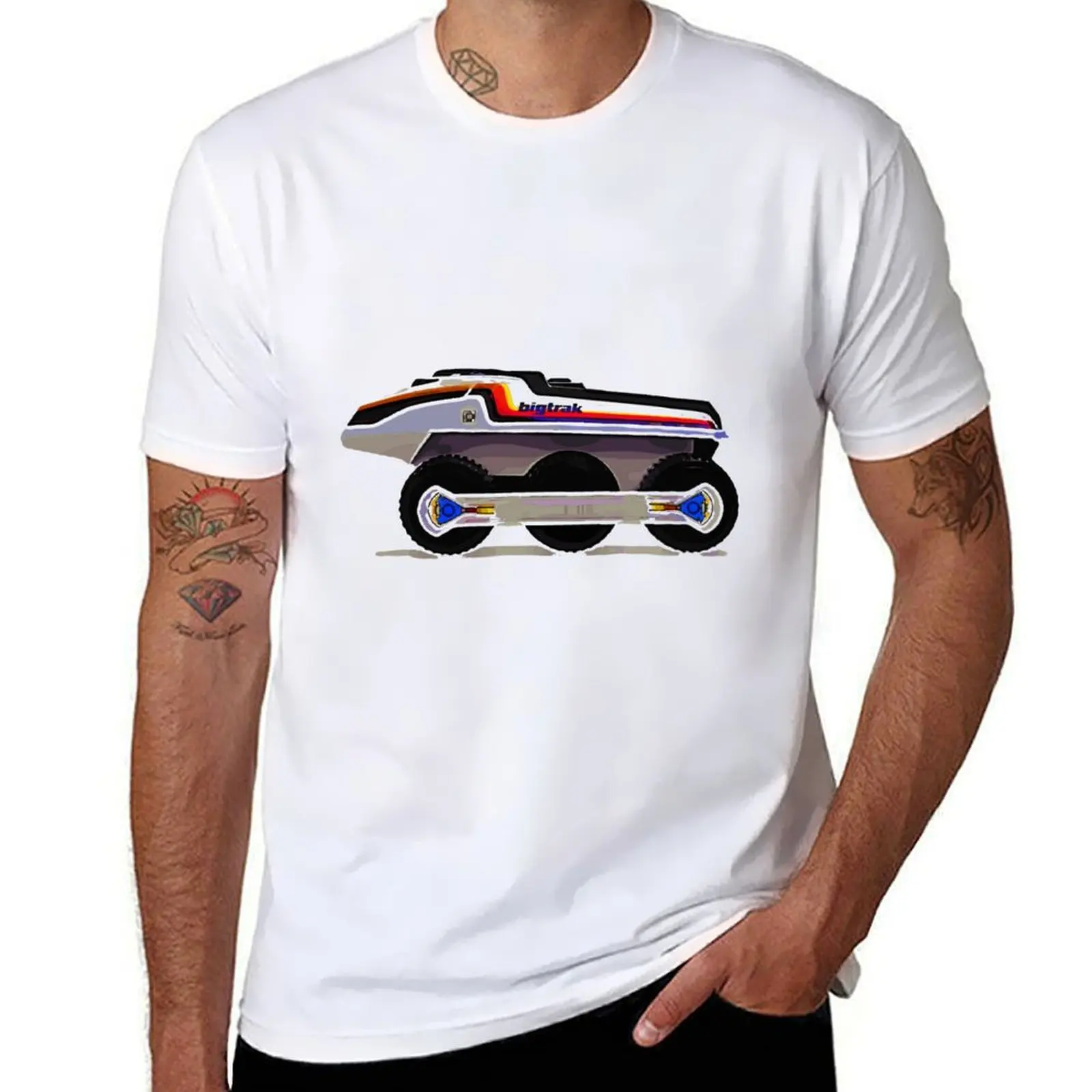 Футболка в стиле BigTrak, мужские футболки с рисунком, забавные футболки, хлопковая футболка