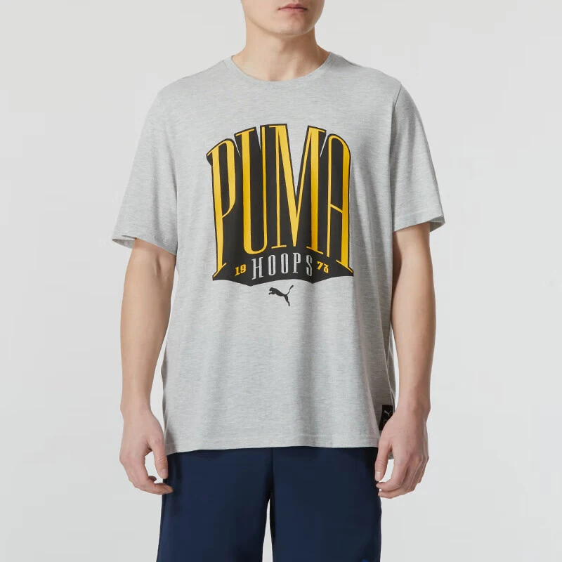 PUMA настоящая летняя новая мужская модная повседневная спортивная футболка с круглым вырезом 624819-01