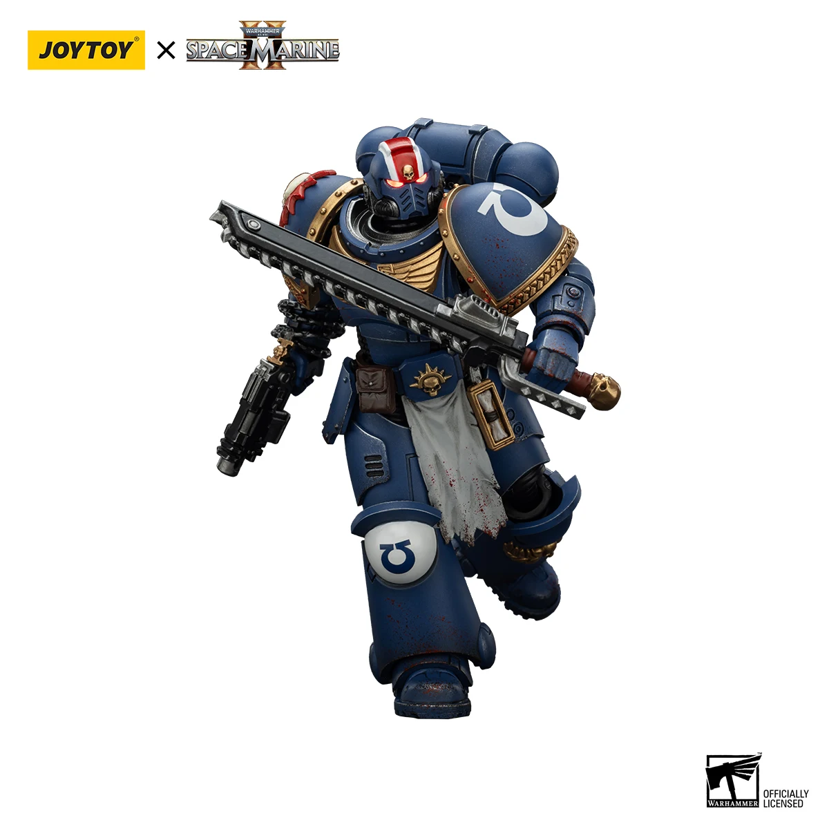Фото JOYTOY Warhammer40K 1/18 Космическая фигурка морской пехоты Ультрамарин Лейтенант Titus Коллекционное издание фигурки Игрушки №5