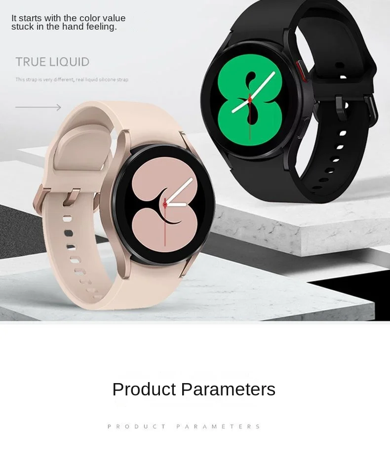Фото Силиконовый ремешок 20 мм для Samsung Galaxy Watch 4 6 Classic 47 мм/46 мм Pro 45 мм NO BAPS BRACETE BRACETE Galaxy Watch 7 6 5 4 40 мм/44 мм пояс женского запястья с длинными и короткими моделями длинных и зимних длин №2