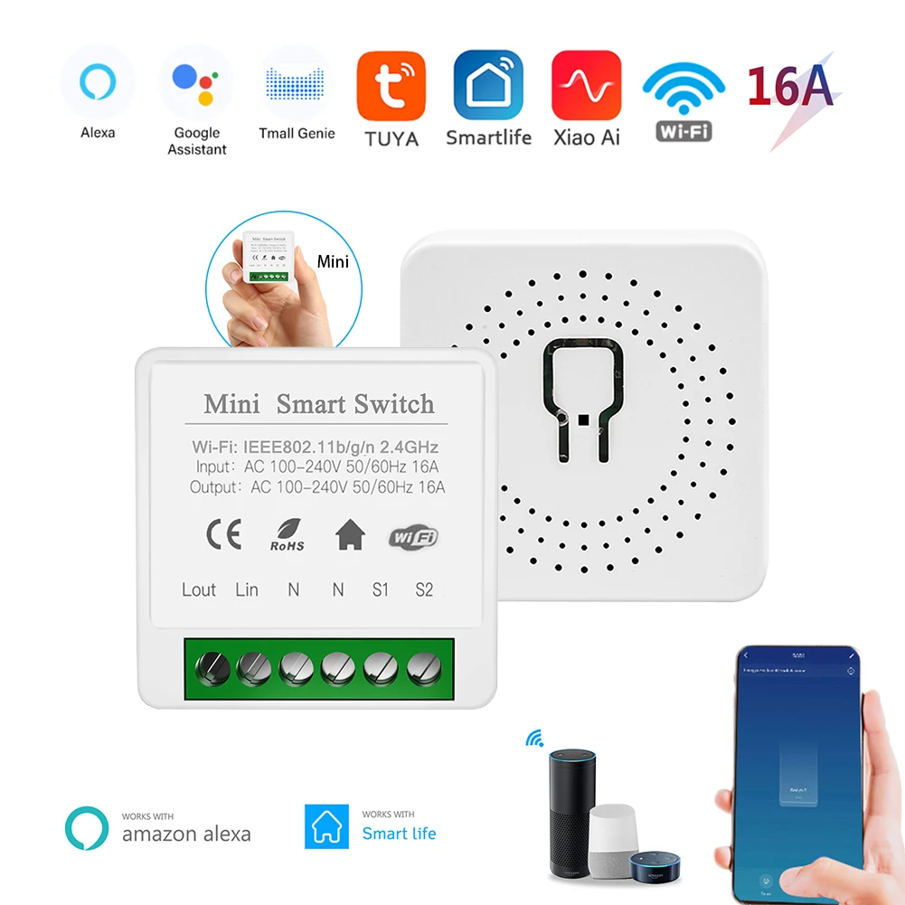Мини-светильник переключателя с поддержкой Wi-Fi и голосовым управлением