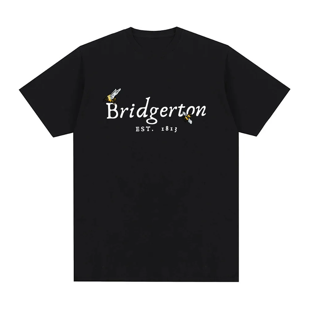 Фото Футболка Bridgertonn EST 1813, футболка с забавным графическим принтом пчелы, хлопковые мужские/женские футболки с коротким рукавом, повседневная одежда унисекс №3