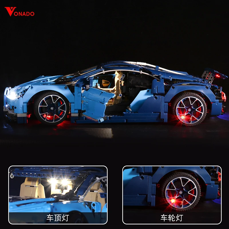 Фото Комплект светодиодных фонарей своими руками для LEGO 42083 Hypercar (только светодиодный светильник, без модели блоков) №3