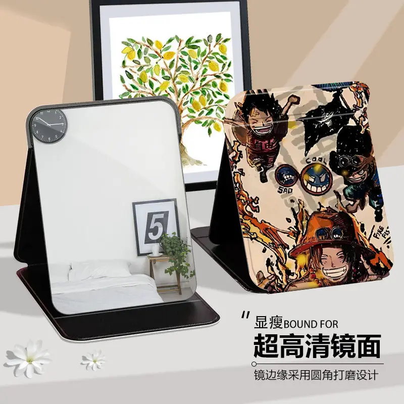 Фото Аниме One Piece Portgas d Ace Trafalgar Law складное косметическое зеркало для хранения портативное общежитие настольное портативное зеркало для макияжа №5