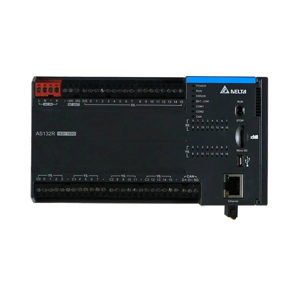 Программируемый контроллер серии Delta AS100 AS132T-A AS132R-A AS132P-A 16DI/16DO USB/RS485*2/Ethernet/CANopen Управление промышленной автоматизацией и аксессуары