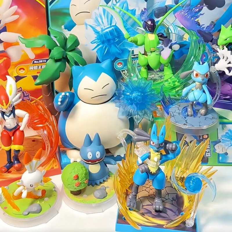 Набор аниме-фигурок Blokees-Snorlax Scyther Lucario Cinderace L серии, Коллекционная модель куклы для Хэллоуина, Рождественский подарок