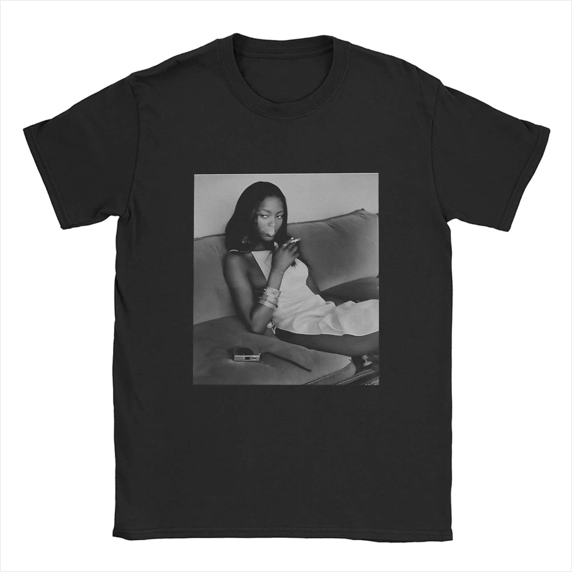 Men's Funny Gift For Girl Naomi Campbell T Shirt  100% Cotton Tops Fashion Short Sleeve Round Neck Tee Shirt Unique T-Shirt