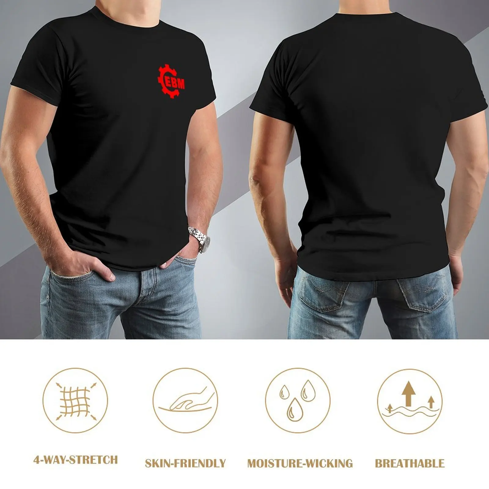 Фото EBM Techno Dark - Side T-Shirt, тяжелая весовая блузка, футболки, мужские футболки №4