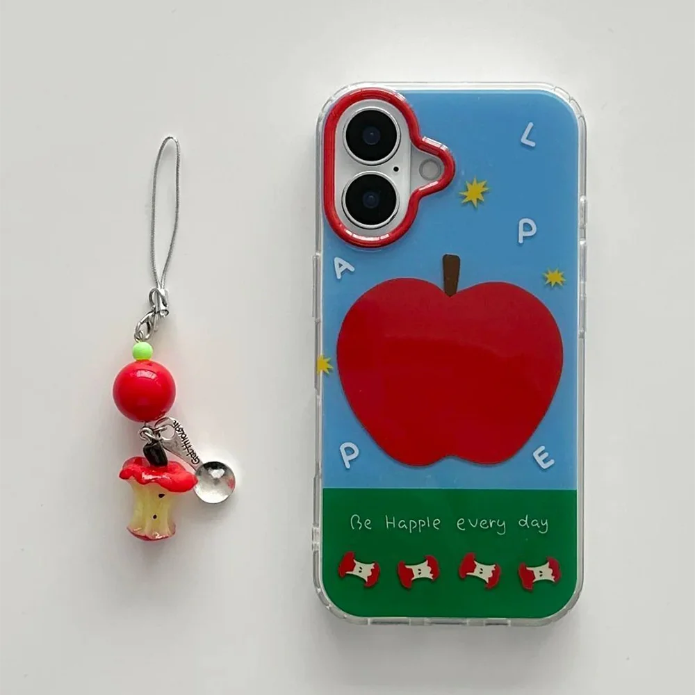 Фото Чехол для телефона для iPhone 16, 15, 14, 13, 12, 11, 8 7 X XS XR Mini Pro Max Plus, новый защитный чехол с принтом фруктового яблока и орнаментом №3
