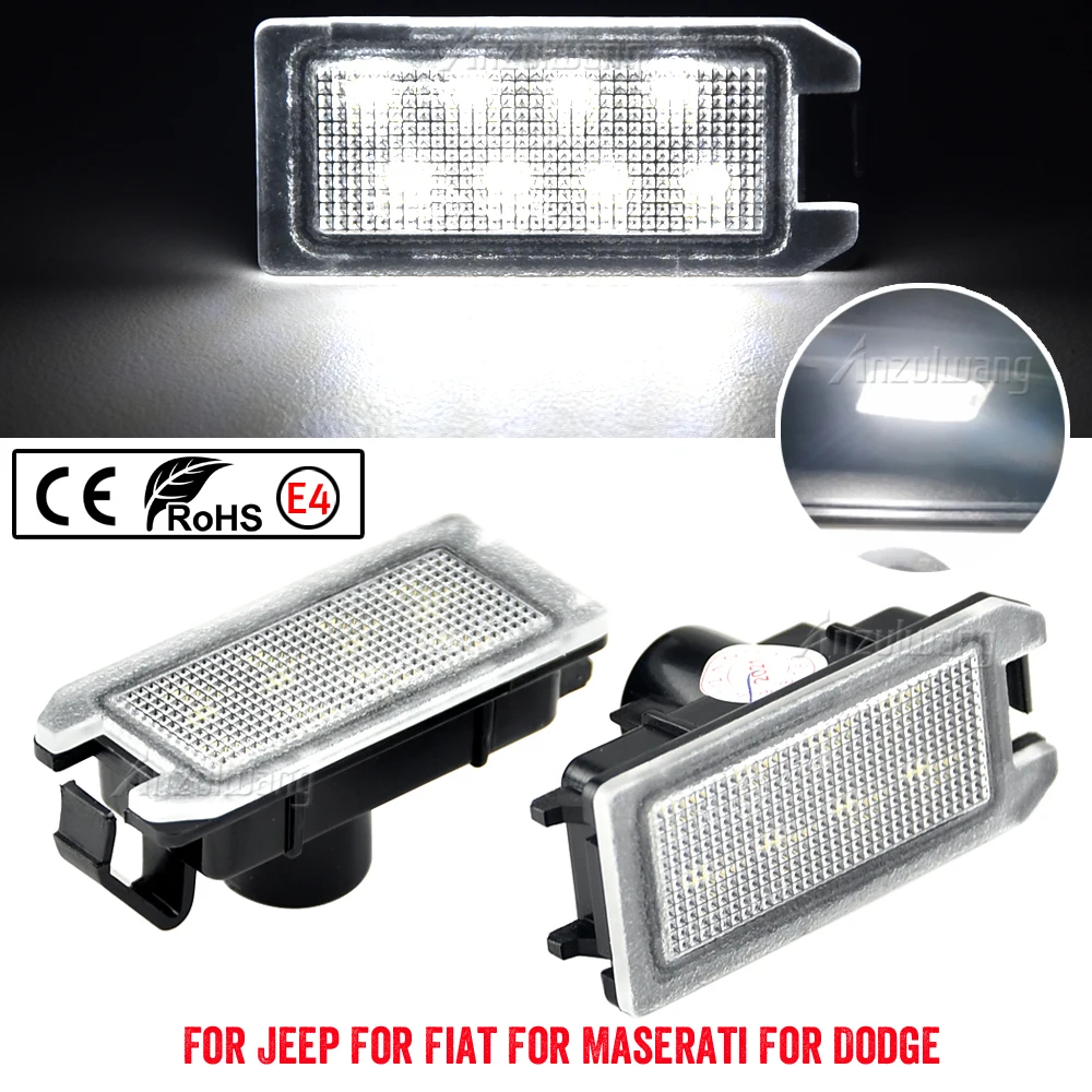 2 шт. для Jeep Grand Cherokee Compass Patriot Fiat 500 Dodge Viper Maserati Levante светодиодный светильник номерного знака лампа номерного знака