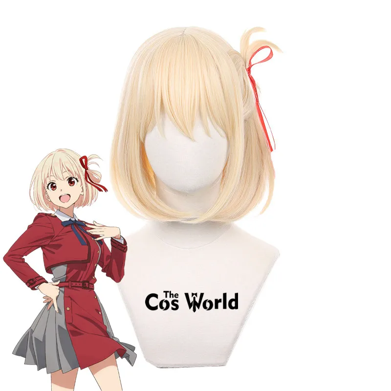 Lycoris Recoil Nishikigi Chisato 33 см короткие прямые аниме косплей парики волокно термостойкие синтетические волосы + шапочка для парика
