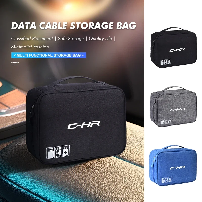 Автомобильная дорожная сумка для хранения USB-кабеля, органайзер для зарядного устройства для жесткого диска для Toyota GR Sport Gazoo Racing Yaris 86 Corolla Hilux Supra