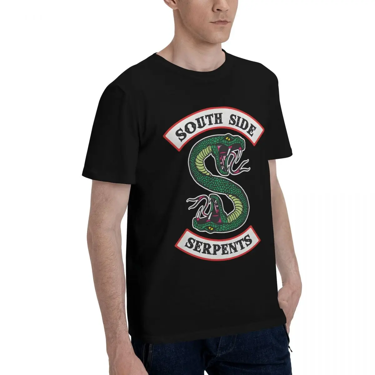 Фото Riverdale, Southside Serpents, 100% хлопок, повседневная дышащая удобная летняя забавная мужская футболка, мужская футболка №2