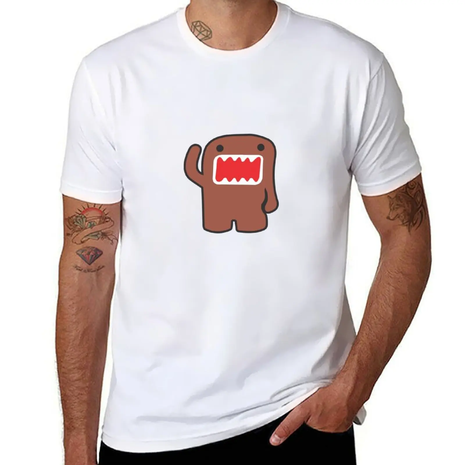 Футболка Domo Kun, хлопковые футболки, футболка высокого качества, мужская дизайнерская футболка