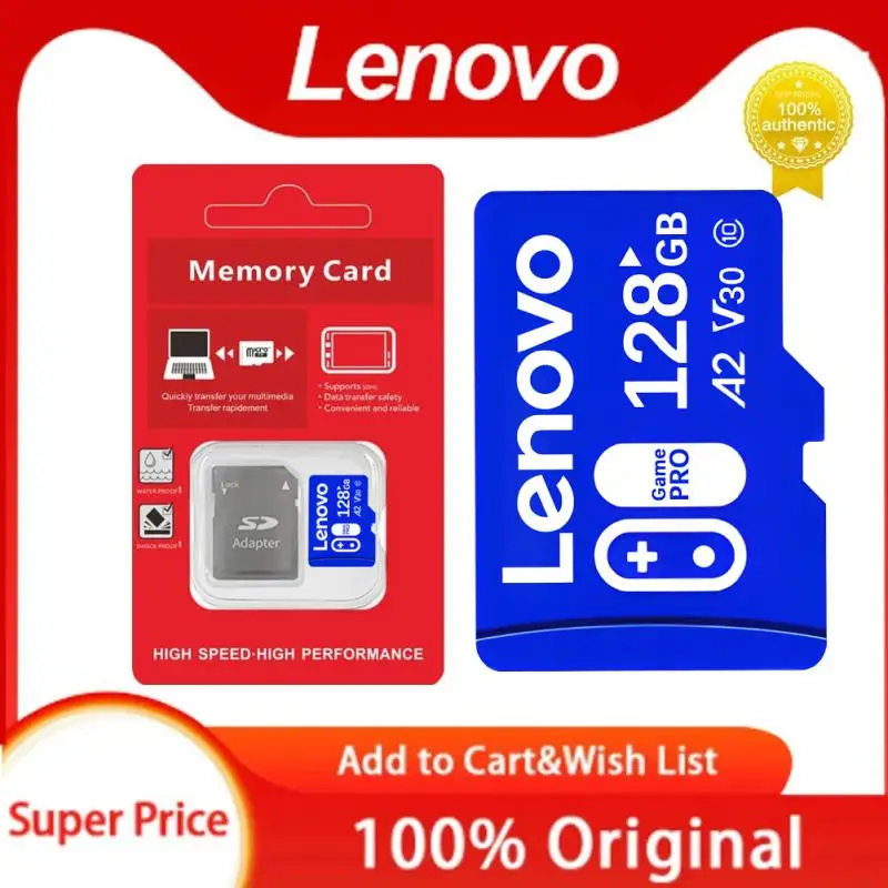 Оригинальная карта памяти Lenovo Micro TF SD, 128 ГБ, 256 ГБ, 512 ГБ, карта памяти A2 Class10 TF флэш-карта для спортивной видеокамеры, камеры наблюдения