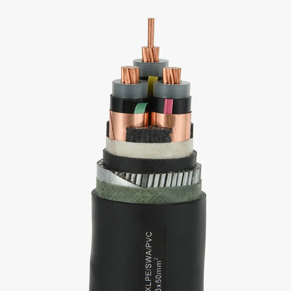 6,35/11(12)Kv 3 мм2 3 ядра Cu/Xlpe/Swa/Pvc медный сердечник Xlpe изолированный электрический кабель питания кабельные провода среднего напряжения