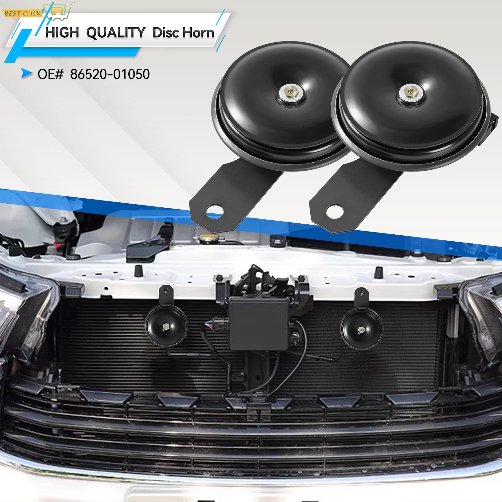 Комплект звуковых дисков низкого тона, 2 шт., для Toyota Camry Yaris Crown Corolla Tacoma Supra Verso Aygo RAV4 Prius Highlander Scion 86520-01050