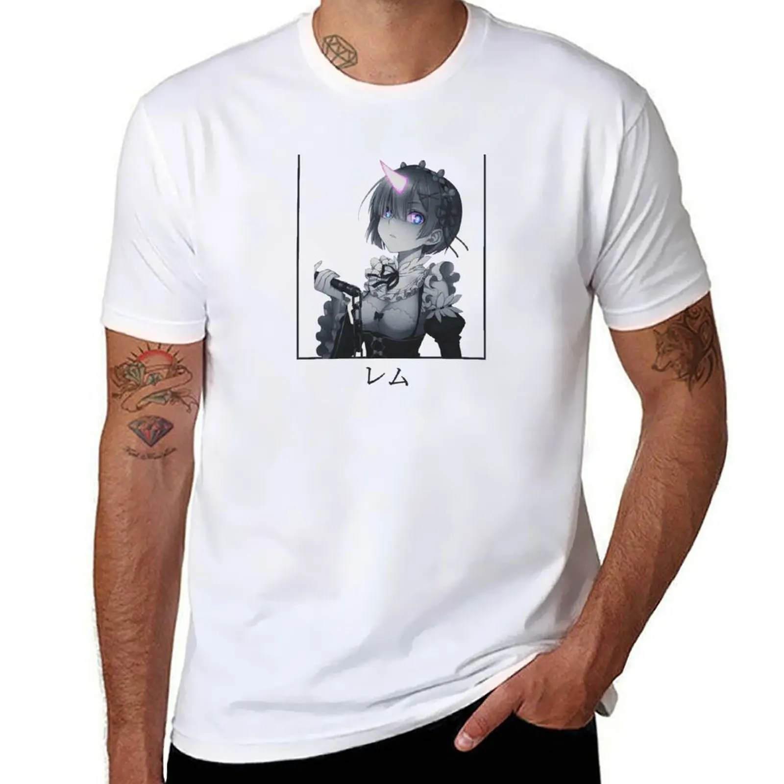 Re:Zero - футболка Demon Rem, футболка с аниме, мужские футболки, хлопковая футболка