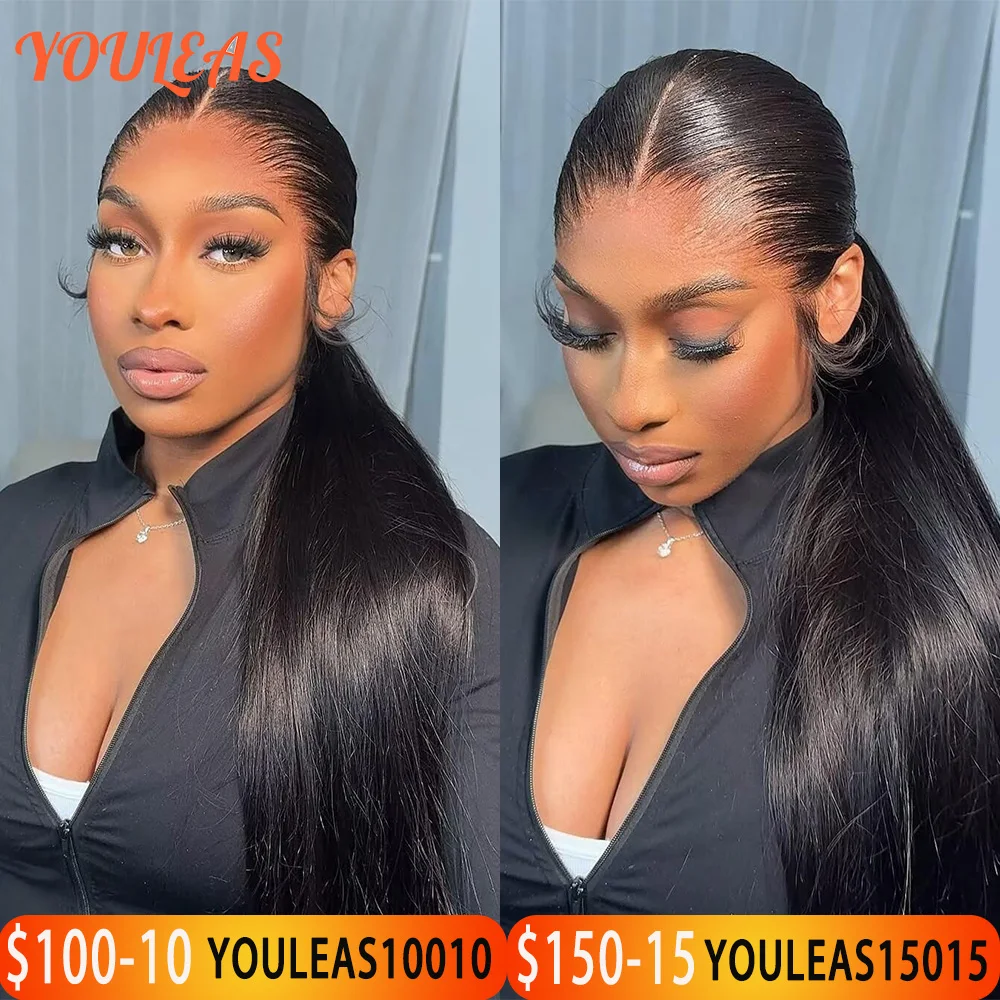 Новый тренд Lagos Hairline Sliky Bone Straight 250 Плотность 13x6 HD Кружевные фронтальные бесклеевые парики Человеческие волосы Предварительно выщипанные Готовые к ношению