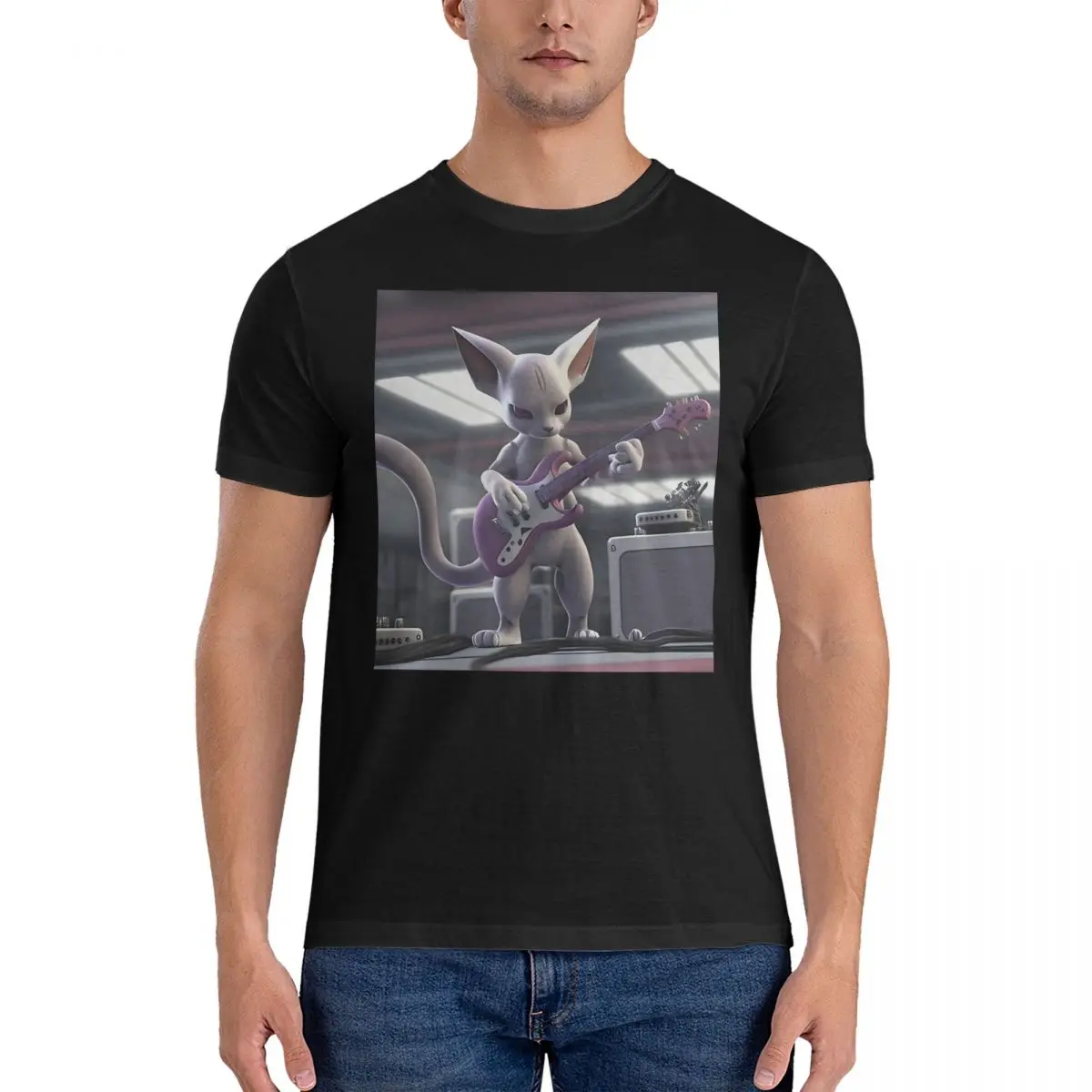 Мужская Винтажная Футболка Mewtwo2 из 100% хлопка с круглым вырезом, размеры 4XL 5XL