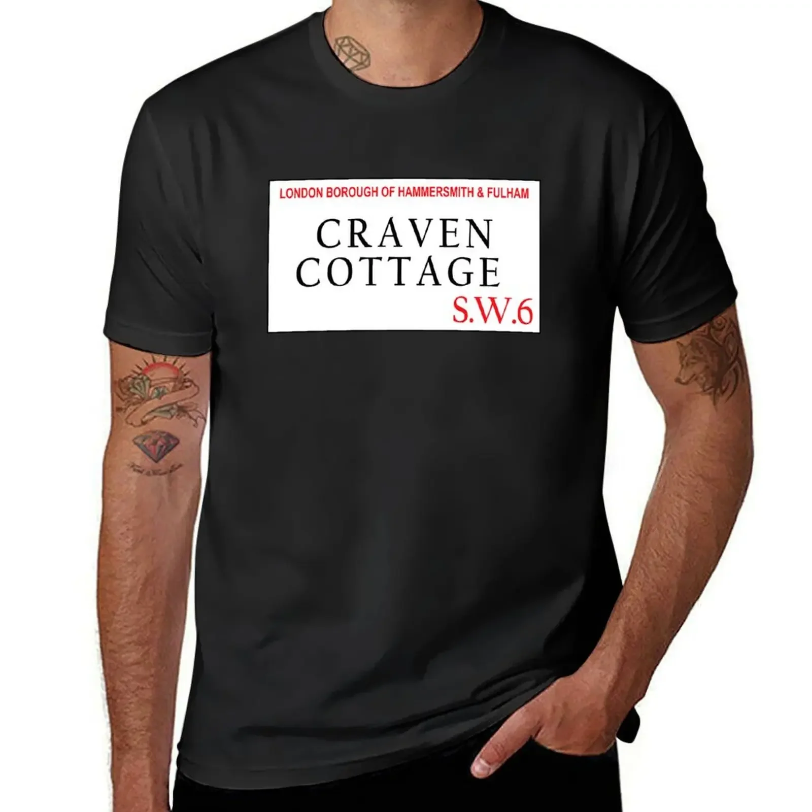 Футболка Craven Cottage Fulham SW6, футболка большого размера с рисунком, винтажная уличная одежда, спортивные мужские футболки с рисунком аниме