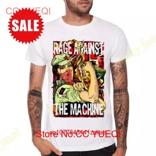 Белая футболка Rage Against The Machine J87168 с длинными или короткими рукавами