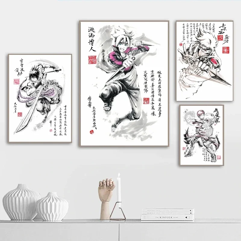 Фото Bandai декоративная печать на холсте Наруто Какаши комната домашняя картина Декор принты и принты украшения HD картины плакат №2