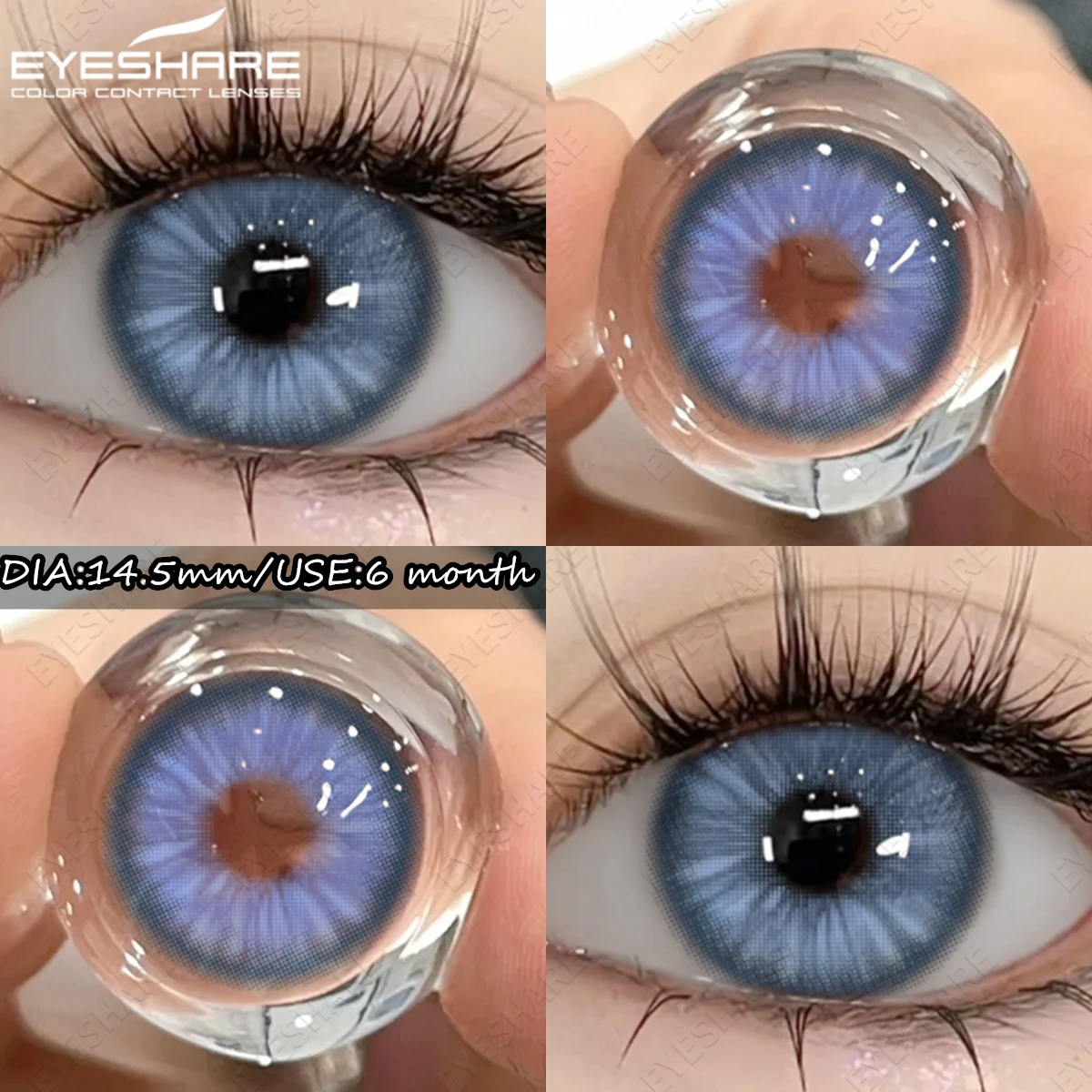 Фото Контактные линзы EYESHARE натурального цвета, модные линзы с голубыми глазами, серые красивые зрачки, высококачественные коричневые контактные линзы для макияжа глаз №3