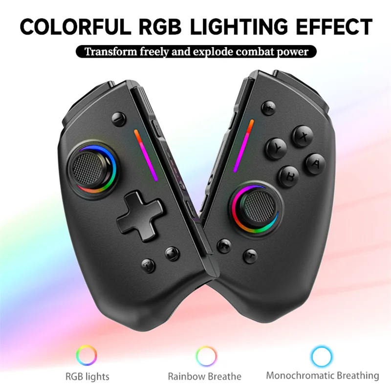 Фото LinYuvo KS42 RGB Джойстик Автоматический контроллер пробуждения Bluetooth Соматосенсорный шестиосевой совместим с переключателем/переключателем OLED-ручкой №4