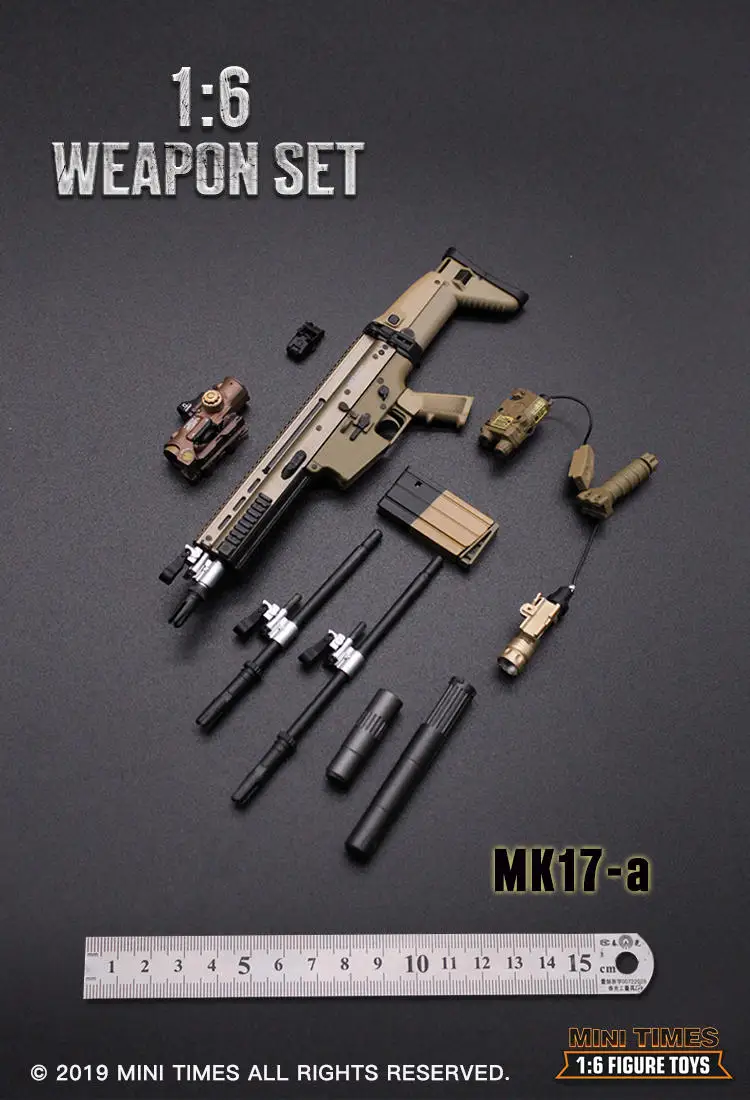 Фото Игрушки Mini Times MK17 1/6, аксессуары для оружия солдата, специальная Боевая штурмовая статическая модель винтовки, 12 дюймов, Фигурное украшение, подарок для хобби №2