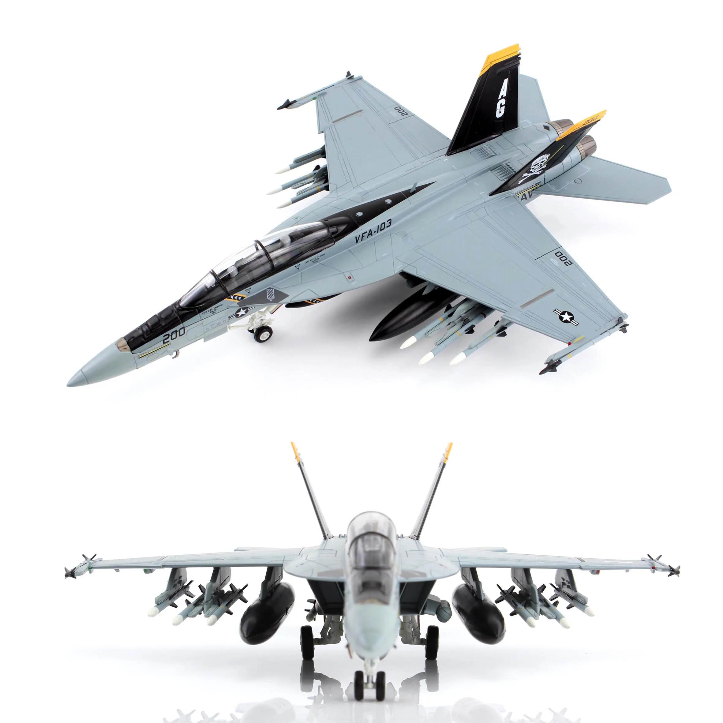 1/72 HA5138 Модель истребителя США F/A-18F Эскадрилья с пиратским флагом CVN-77 Коллекционная модель из сплава