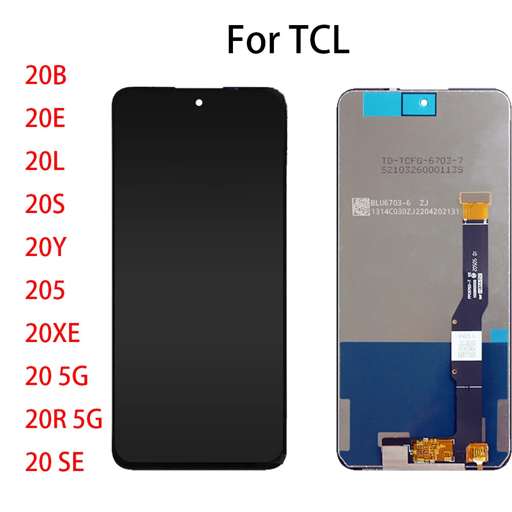Для TCL 20B 20E 20L 20S 20Y 20XE 20SE 205 20R 5G ЖК-дисплей для TCL 20 XE SE кодирующий преобразователь сенсорного экрана в сборе дисплей Pantalla