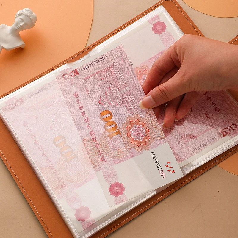 Зажимы для денег из искусственной кожи, бюджетный переплет, блокнот, денежные конверты, системный набор с карманами для переплета, органайзер для экономии денег