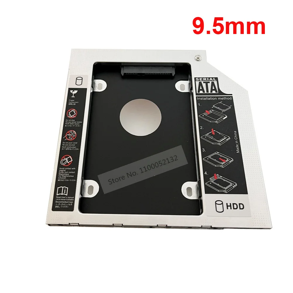 2nd 2.5 SATA Жесткий диск HDD SSD Корпус Оптический отсек Caddy Рамка 12,7 мм или 9,5 мм SATA 3.0 Для ноутбука Swap DVD ODD CD-ROM