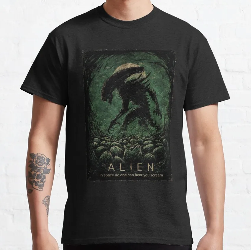 Футболка Alien 80s Мужская из 100% хлопка, с принтом