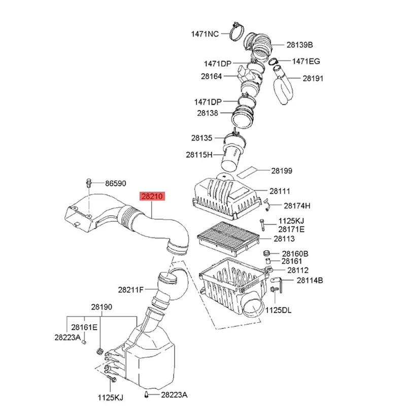 Воздухоочиститель 282102E100 для Hyundai Tucson 2.0L, KIA Sportage 2.0L 05-10 (art.: 3920bfb005ce3) - 3920bfb005ce3