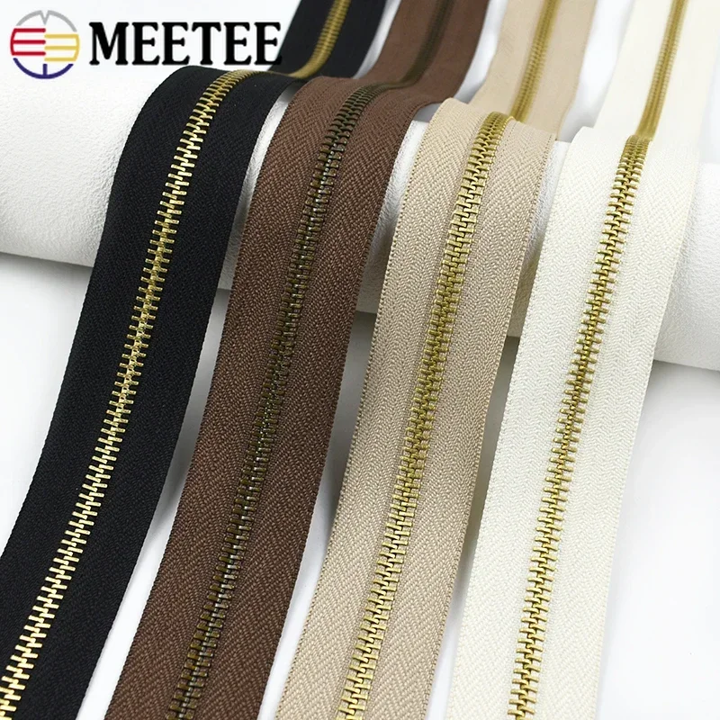 1–10 м Meetee 5 #   Швейные металлические молнии по метрам, куртка, сумка, застежка-молния, декор для одежды, ремонт молнии, сделай сам, замена рулона молнии для багажа