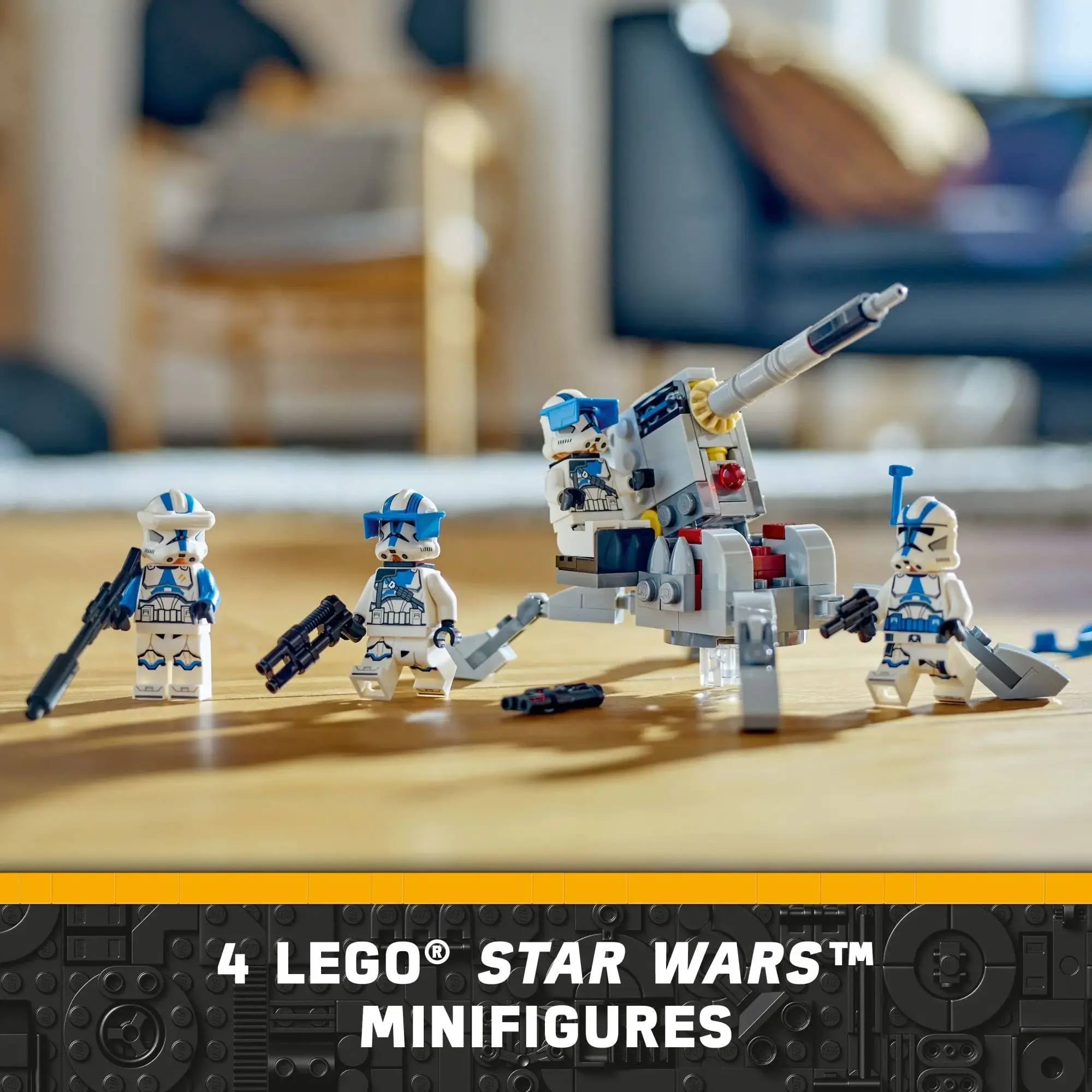 Фото LEGO Star Wars 501st Clone Troopers Battle Pack 75345 Набор игрушек с AV-7 Антиавтомобильной пушкой Подпружиненный шутер 4 символа №3